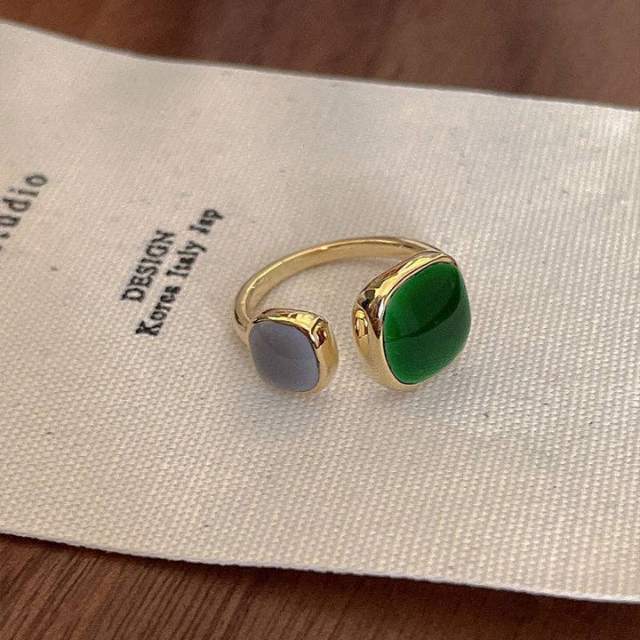 Simple Enamel Open Statement Stackable Ring in Solid Copper