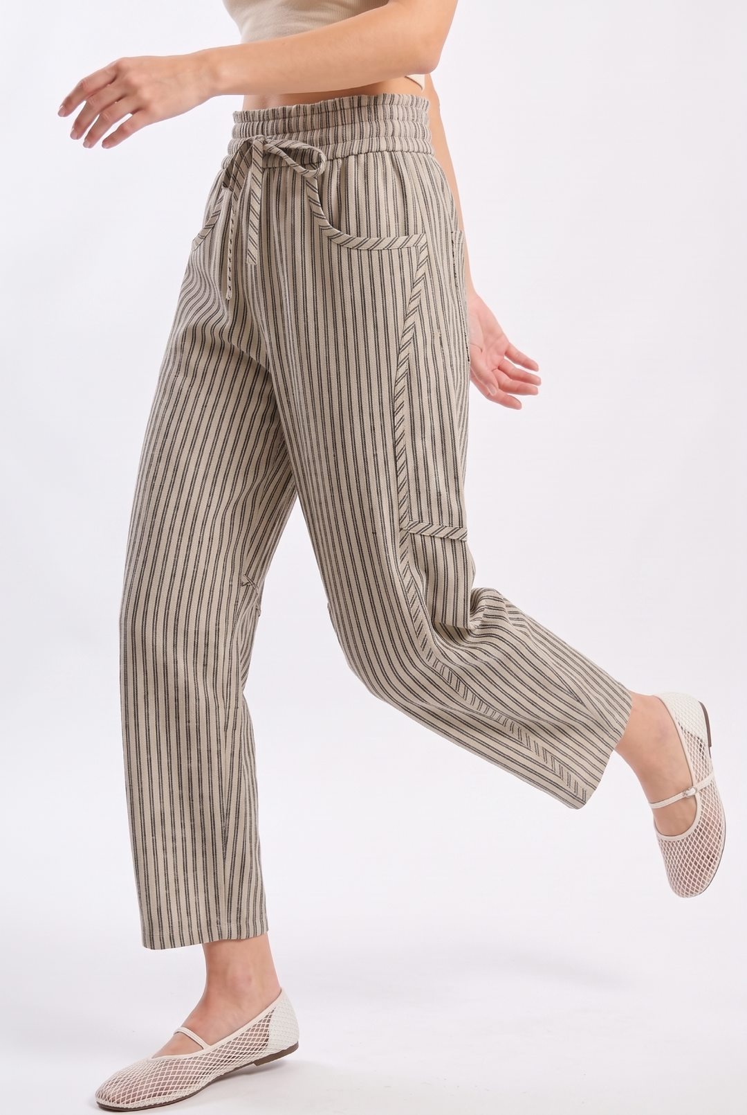 CB168 Pinstripe Drawstring Pants