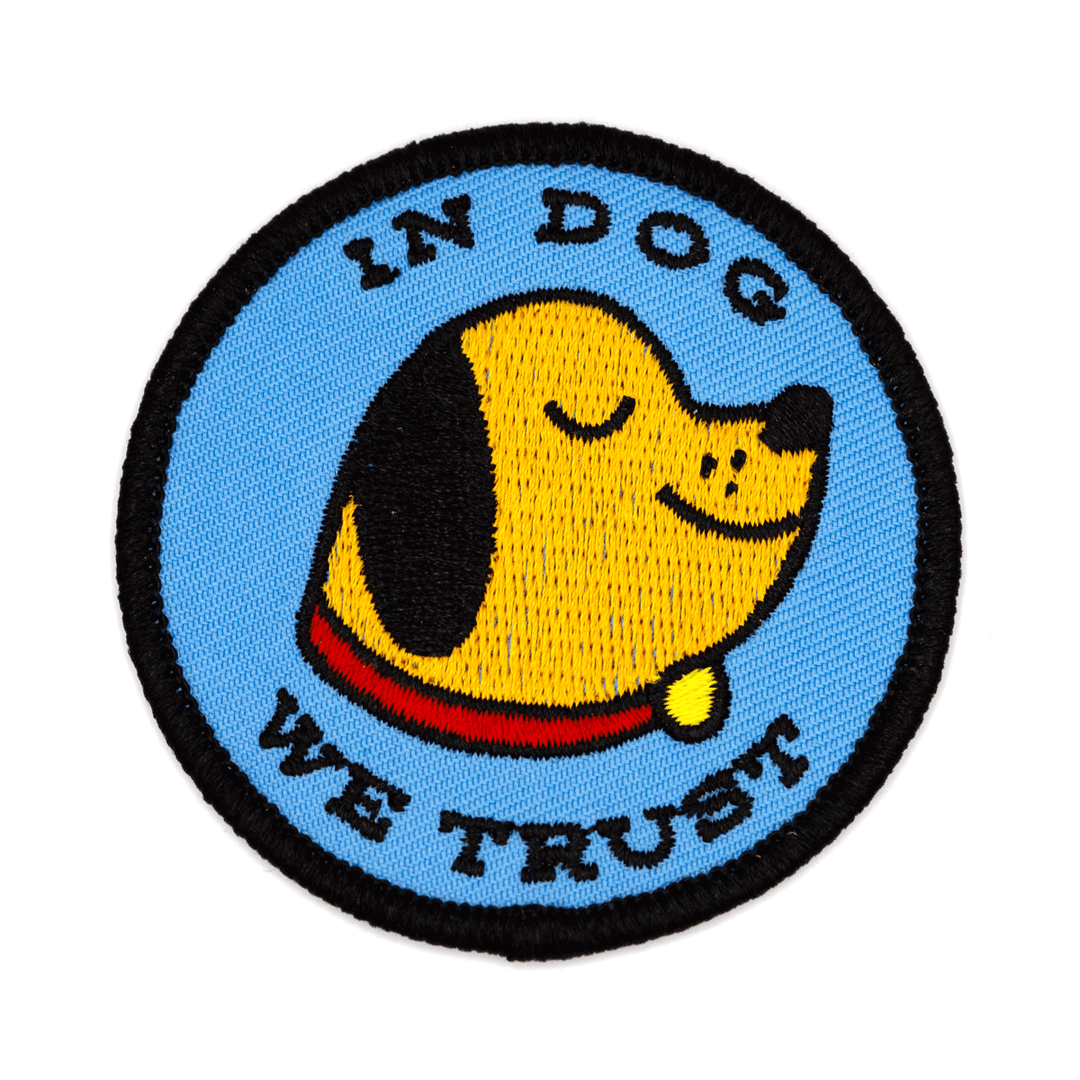 In Dog We Trust Embroidered Iron-On Patch TT