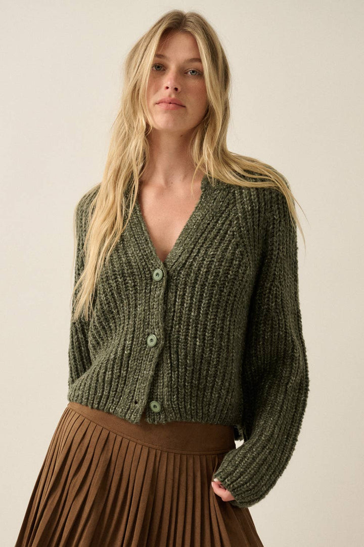 Confetti Button-Front Cardigan Sweater UT28