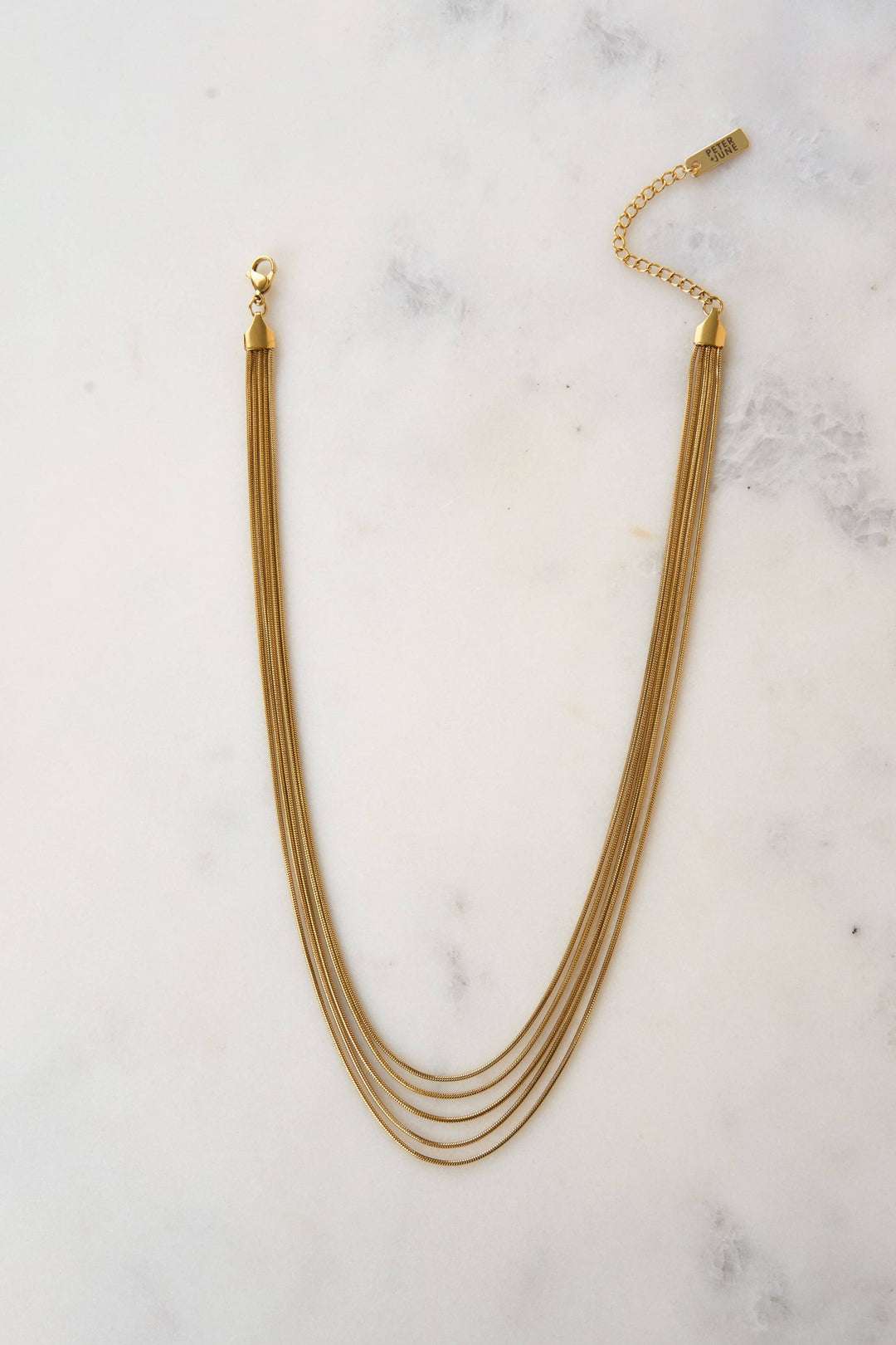 Thelma Layered Snake Chain Necklace - 18K Gold Plated PJ362