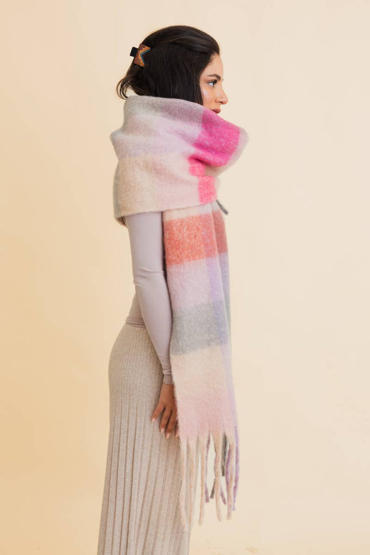 Cozy Breeze Oversized Fringe Scarf - Fall &amp; Winter Essential LT223