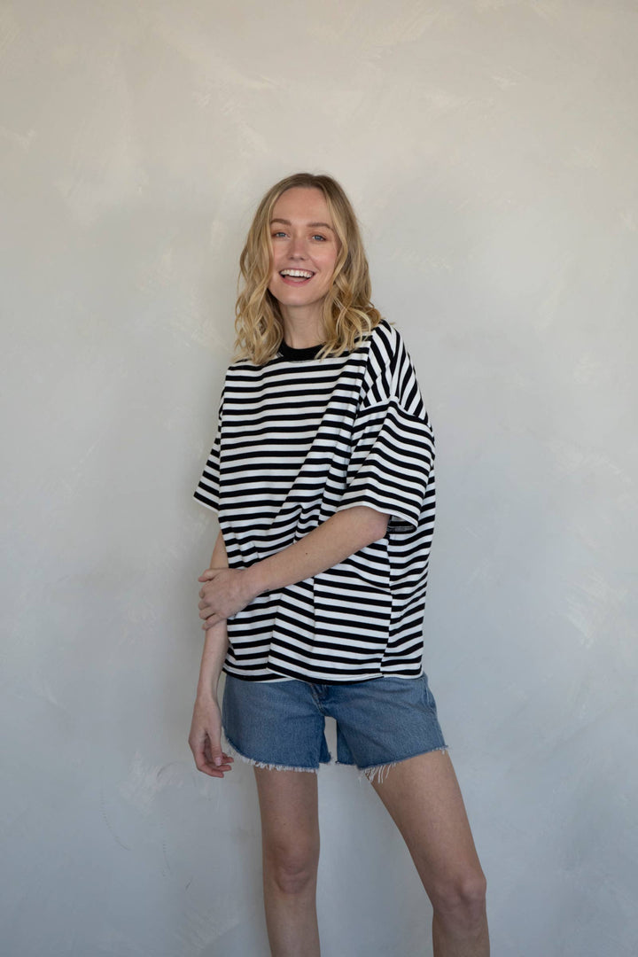 Cassandra Striped Tee TBS45