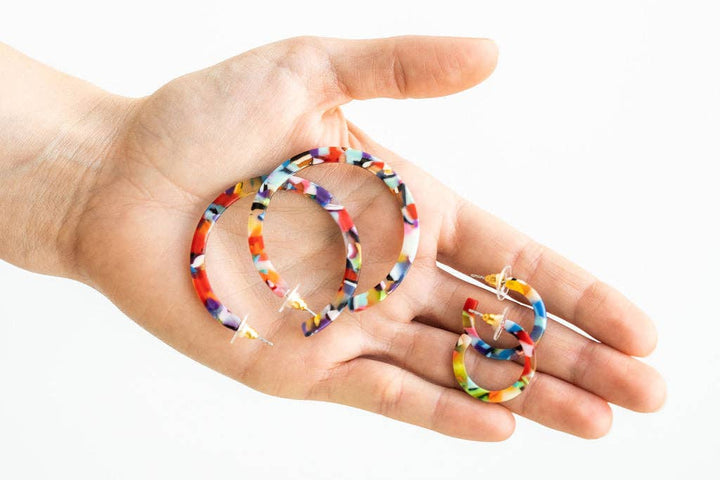 Cam Mini Hoops - Fiesta // Jewelry, Earrings, Best Seller, Gift SS524