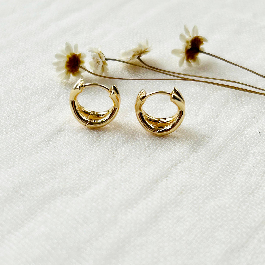 Gold Criss Cross Hoops KT788