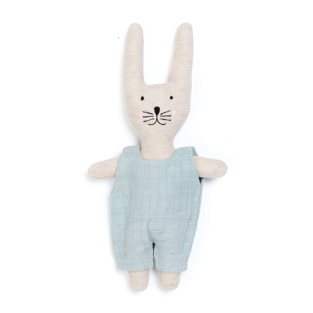 Cotton Knit Child's Rattle Toy: Rabbit