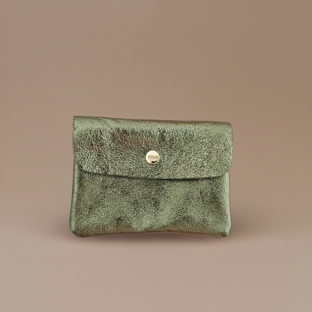Cowhide leather coin purse Kangoobis: Rose clair