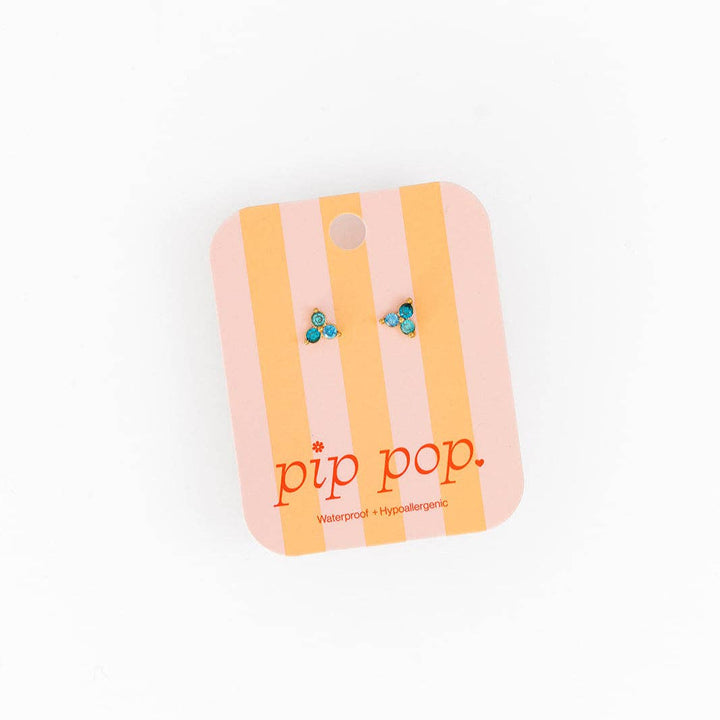 Ombré Gem Stud Earrings - Hypoallergenic, Flat Back, Girl