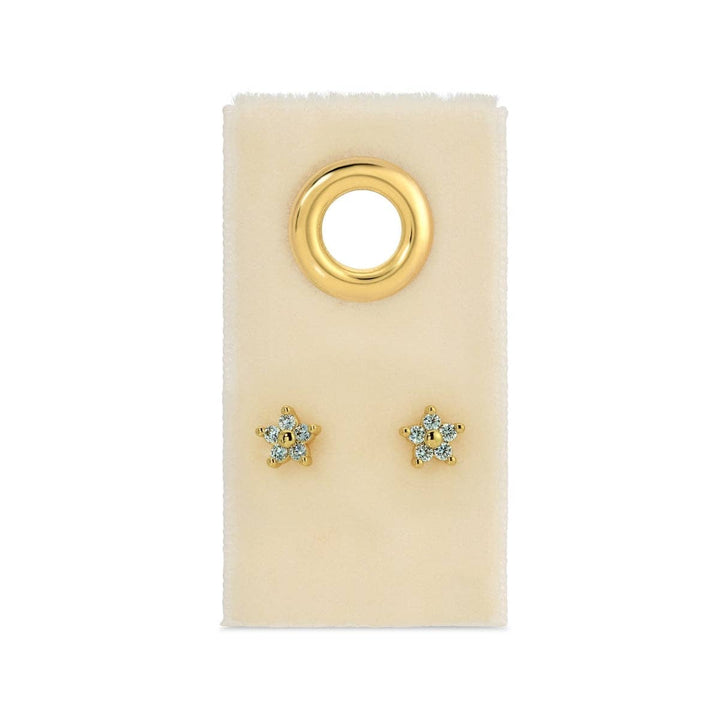 Delicate Flower Studs on Velvet Tag SP403