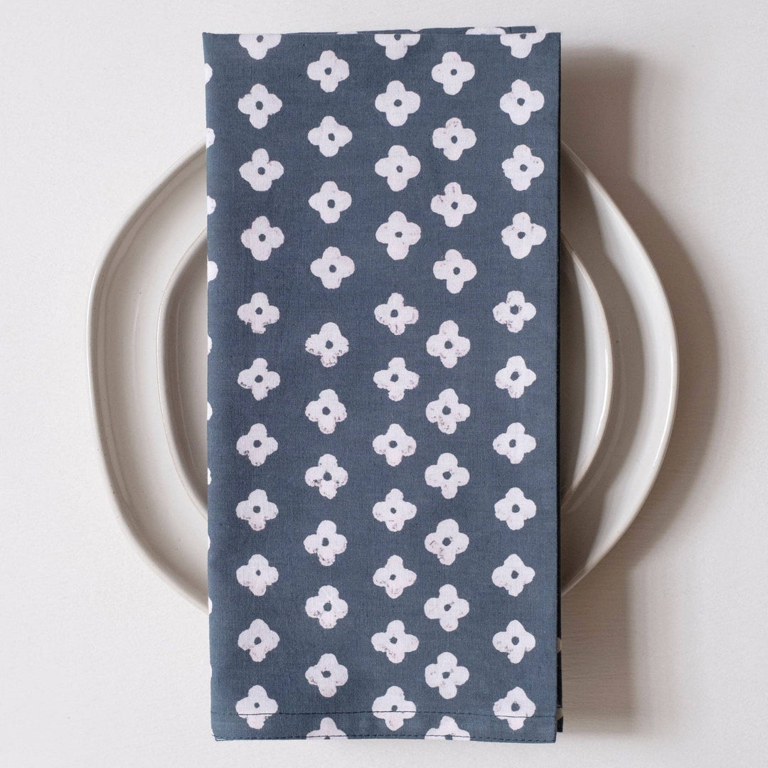 Suki Dark Sea Block Printed Napkins GM996