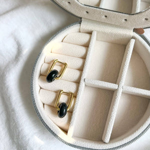 Dark Agate Huggie Hoop NC22