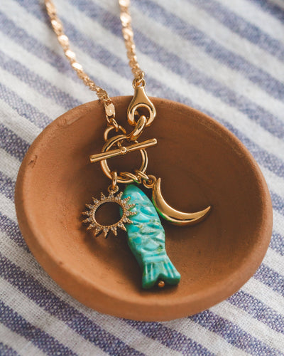 Pesca di Sole Gemstone Toggle Front Necklace LN02