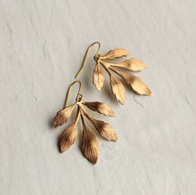 Load image into Gallery viewer, Gold Leaf Chandelier Earrings SP03