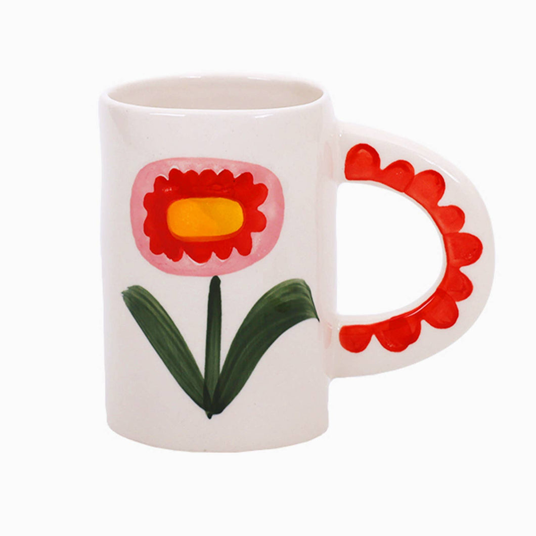 Hand-painted Stoneware Ceramic Mug, Sunflower