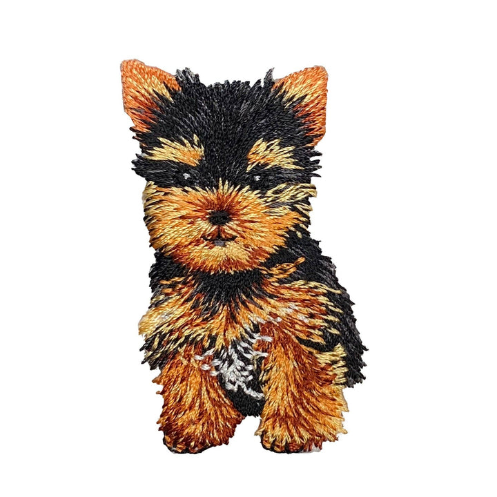 Teacup Yorkie Puppy Dog Embroidered Iron on Patch IR