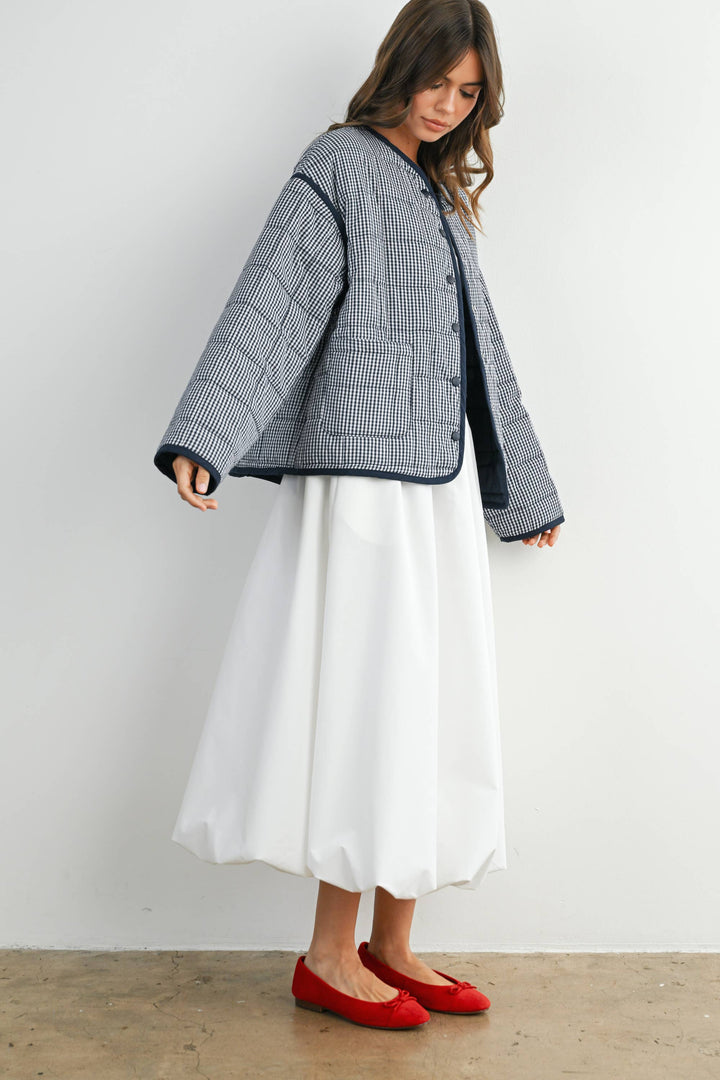 Buttoned Quilted Puffer Jacket - BMJ78