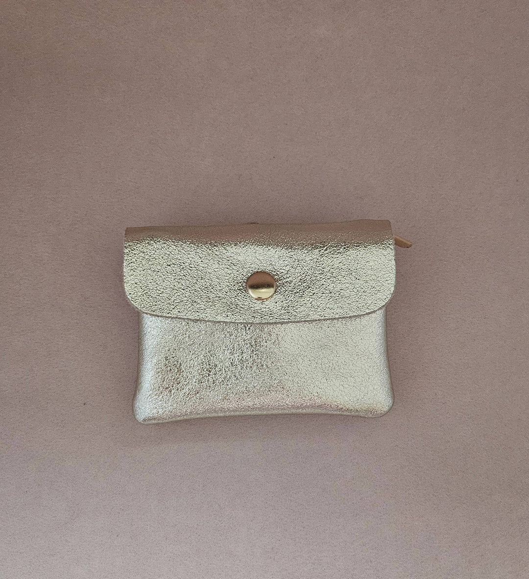 Cowhide leather coin purse Kangoobis: Rose clair