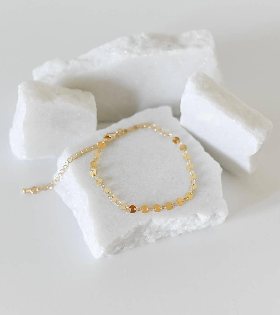 Beckett bracelet | gold disc chain | 18k gold plated BRB24