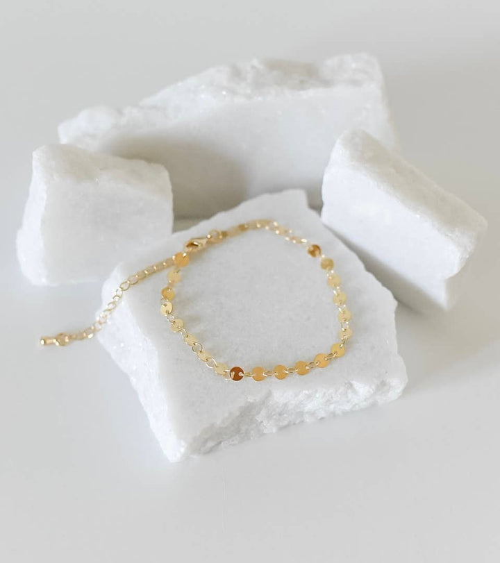 Beckett bracelet | gold disc chain | 18k gold plated BRB24