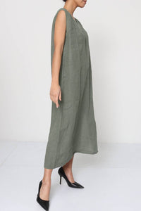 Sleeveless Short Dresses in 100% Linen REF. 10090