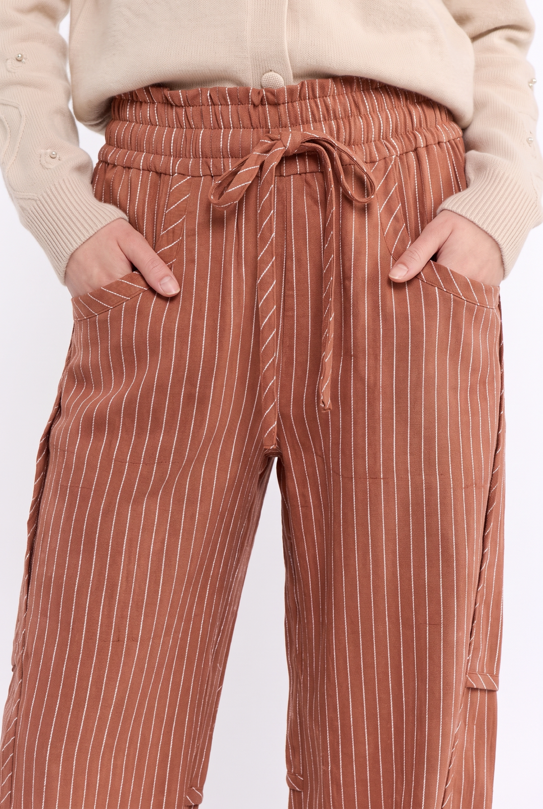CB168 Pinstripe Drawstring Pants