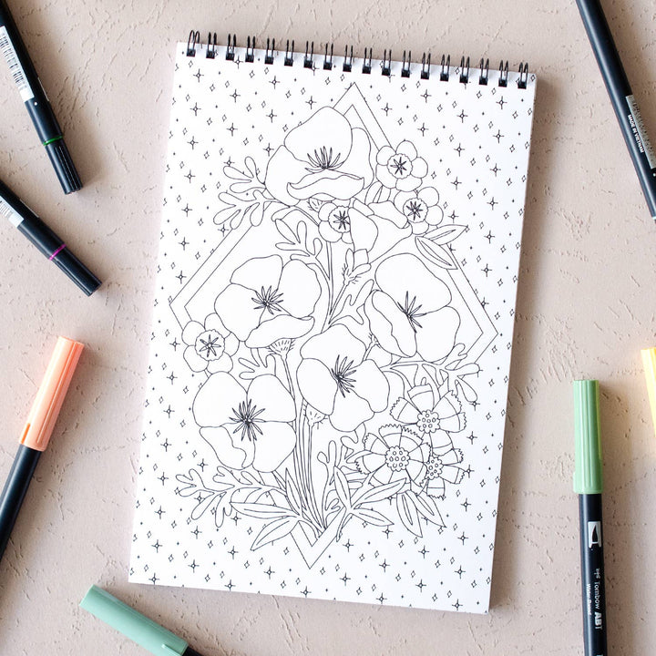 Wildflowers Premium Coloring Book AT23
