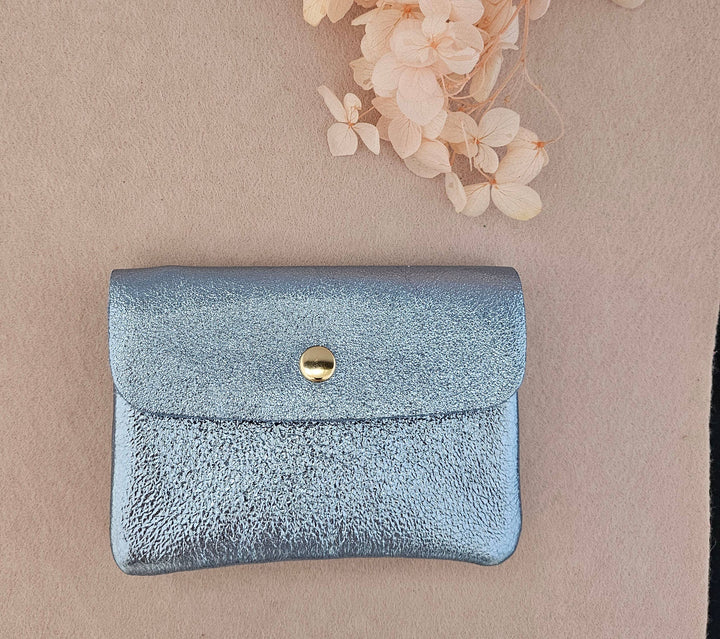 Metallic leather Kangoo wallet Mint RM38