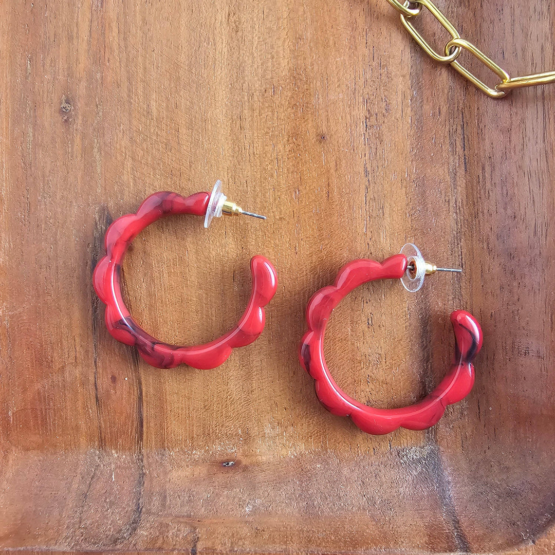 Scarlett Hoops - Crimson Red // Jewelry, Earrings, Fall SS238