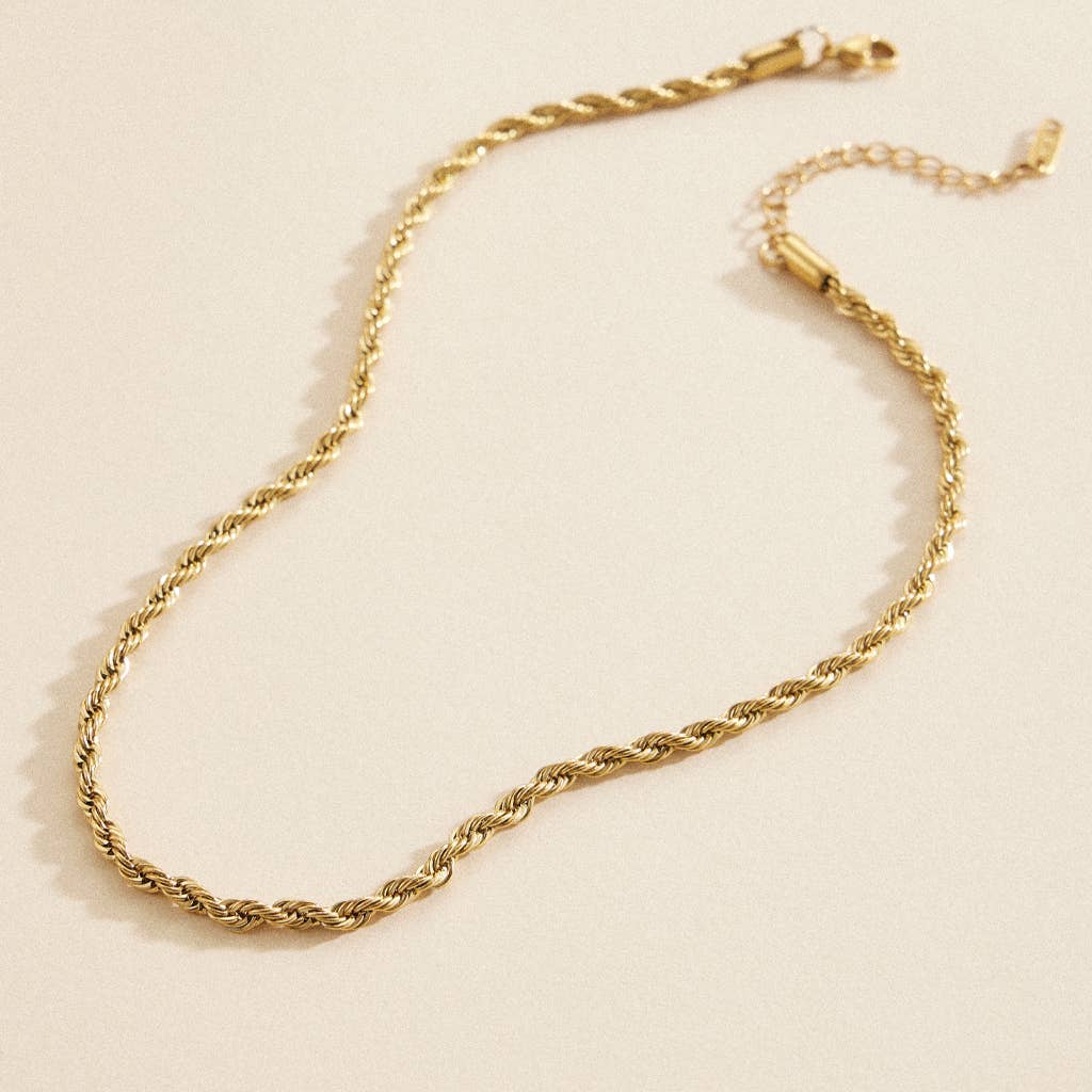 Gold-Dipped Twisted Chain | Stainless Steel Necklace FM923