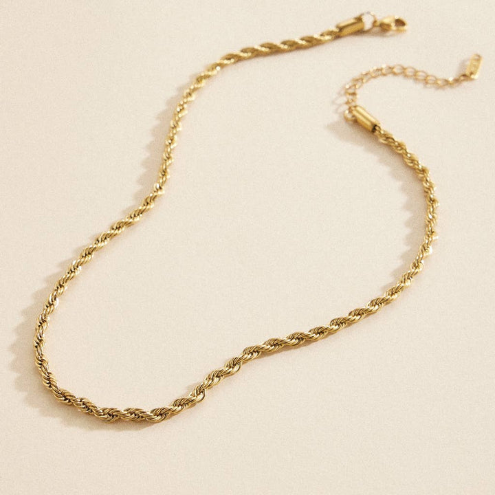 Gold-Dipped Twisted Chain | Stainless Steel Necklace FM923