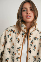 Load image into Gallery viewer, Floral Print Fluffy Fleece Jacket - BM811