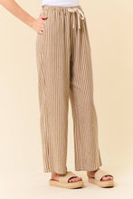 Load image into Gallery viewer, LINEN BLEND STRIPE WIDE LEG PANTS