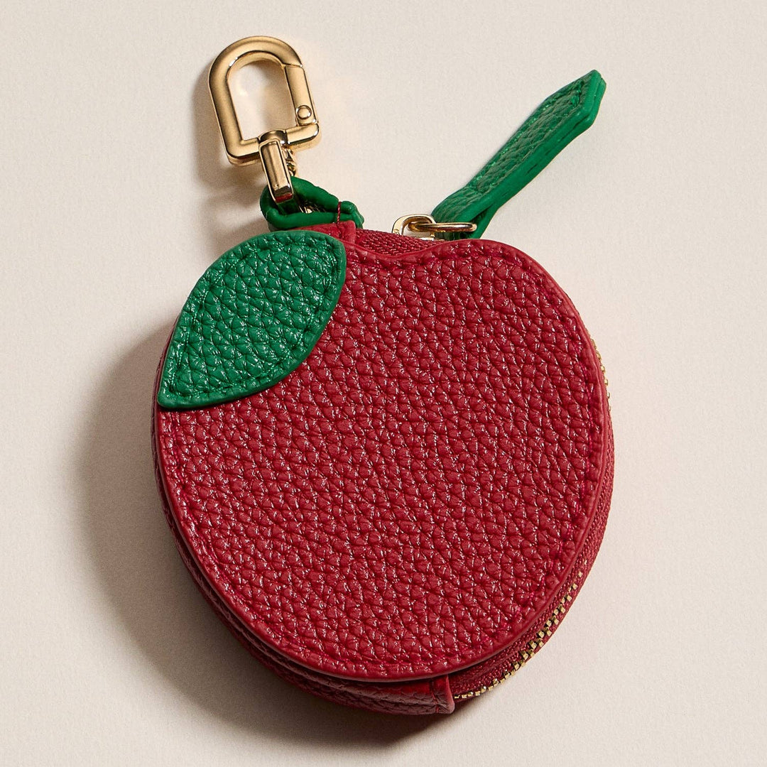 Apple Coin Purse with Keychain – Mini Zipper Pouch FR106
