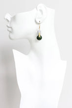 Load image into Gallery viewer, LEXE17 Hunter green and gray earrings