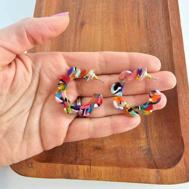 Flora Hoops - Fiesta // Summer Spring Flower Jewelry Earring SS529