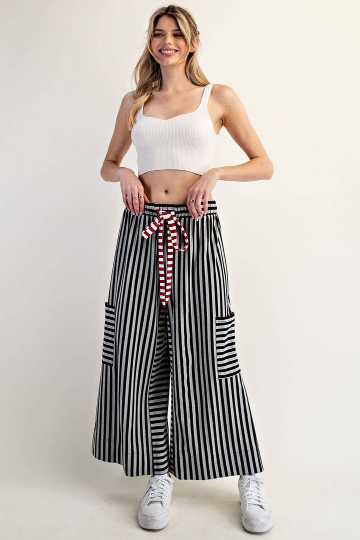 PL7632 - STRIPED SIDE POCKET PANTS