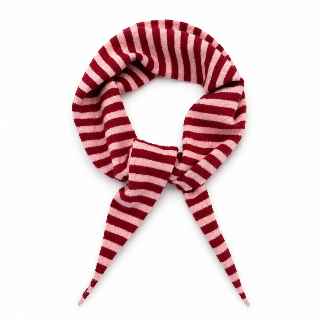 Slim Minimalist Knit Scarf – Two-Tone &amp; Striped EY76