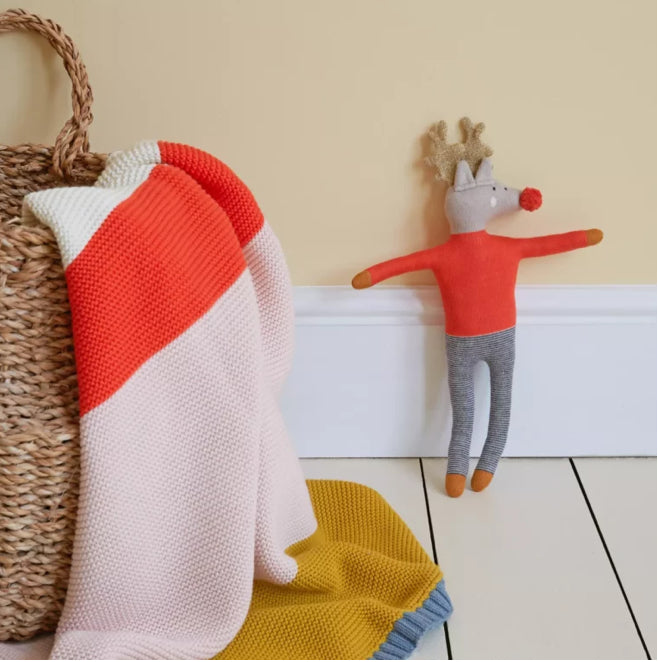 Cotton Knit Stuffed Animal Soft Toy - reindeer SH23