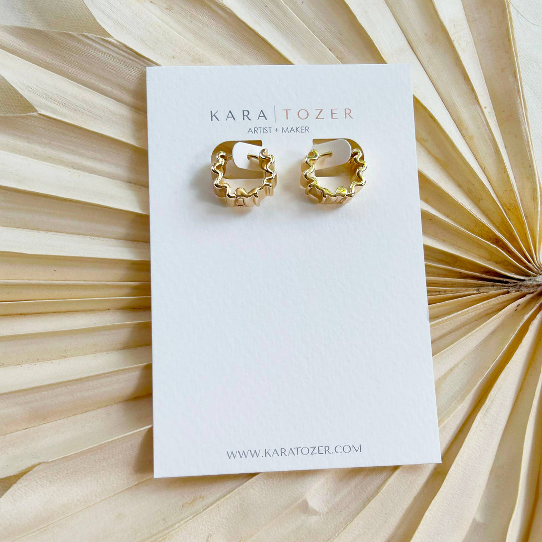 Gold Wave Huggie Hoops KT776