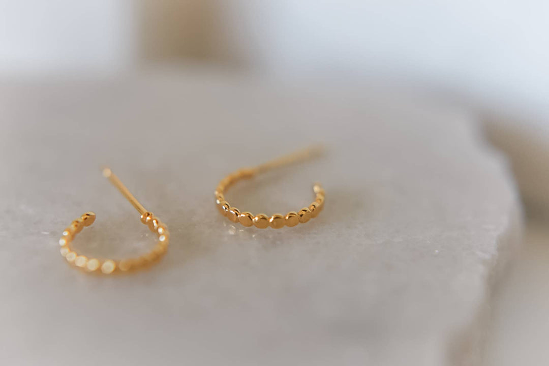 The Ali gold plated dainty hoop studs- hypoallergenic BRE82