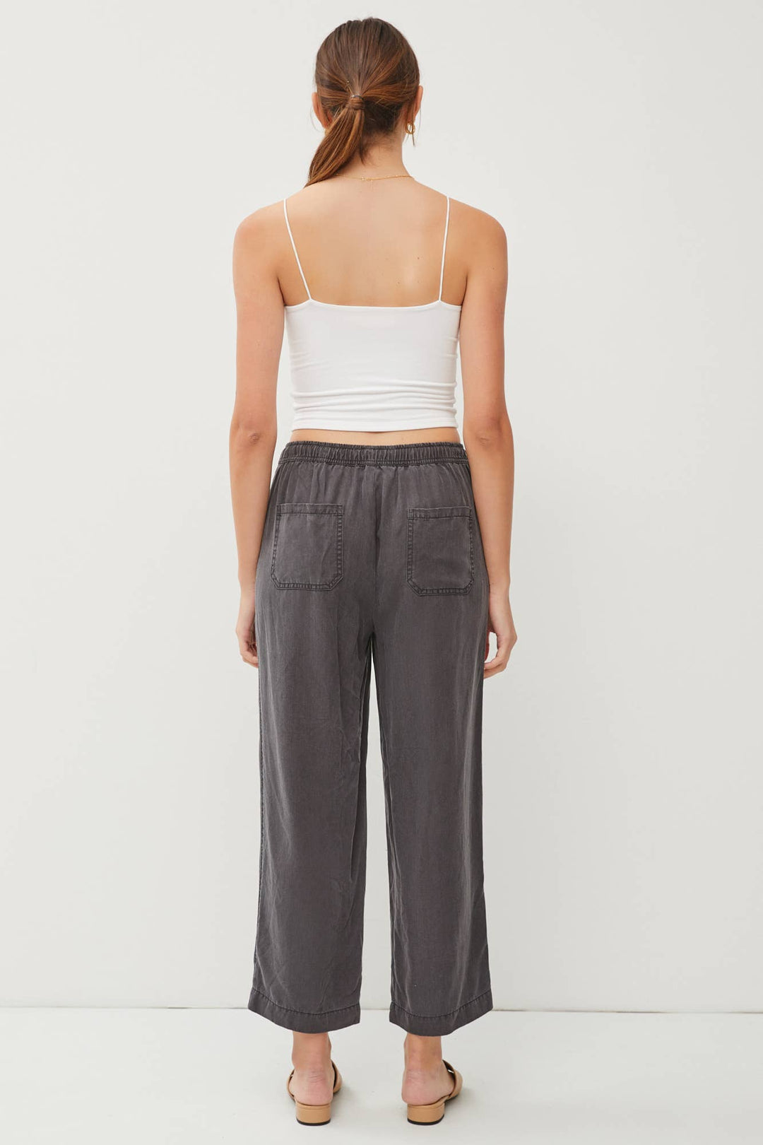 TENCEL DRAWSTRING WIDE LEG PANTS BC234