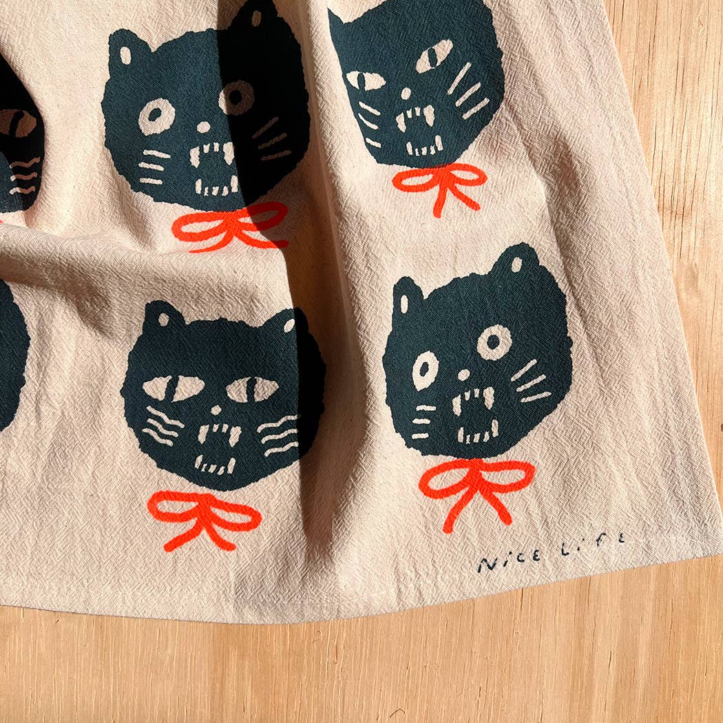 BAD CATS tea towel NICE2