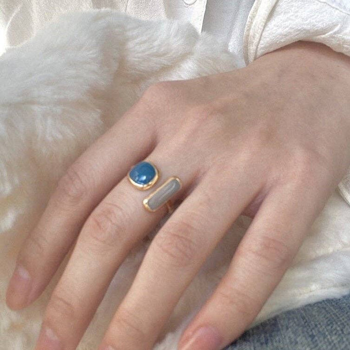 Simple Enamel Open Statement Stackable Ring in Solid Copper