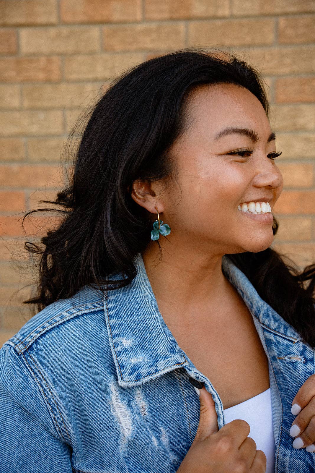 Magnolia Hoops - Alpine Green // Fall, Gold, Earrings