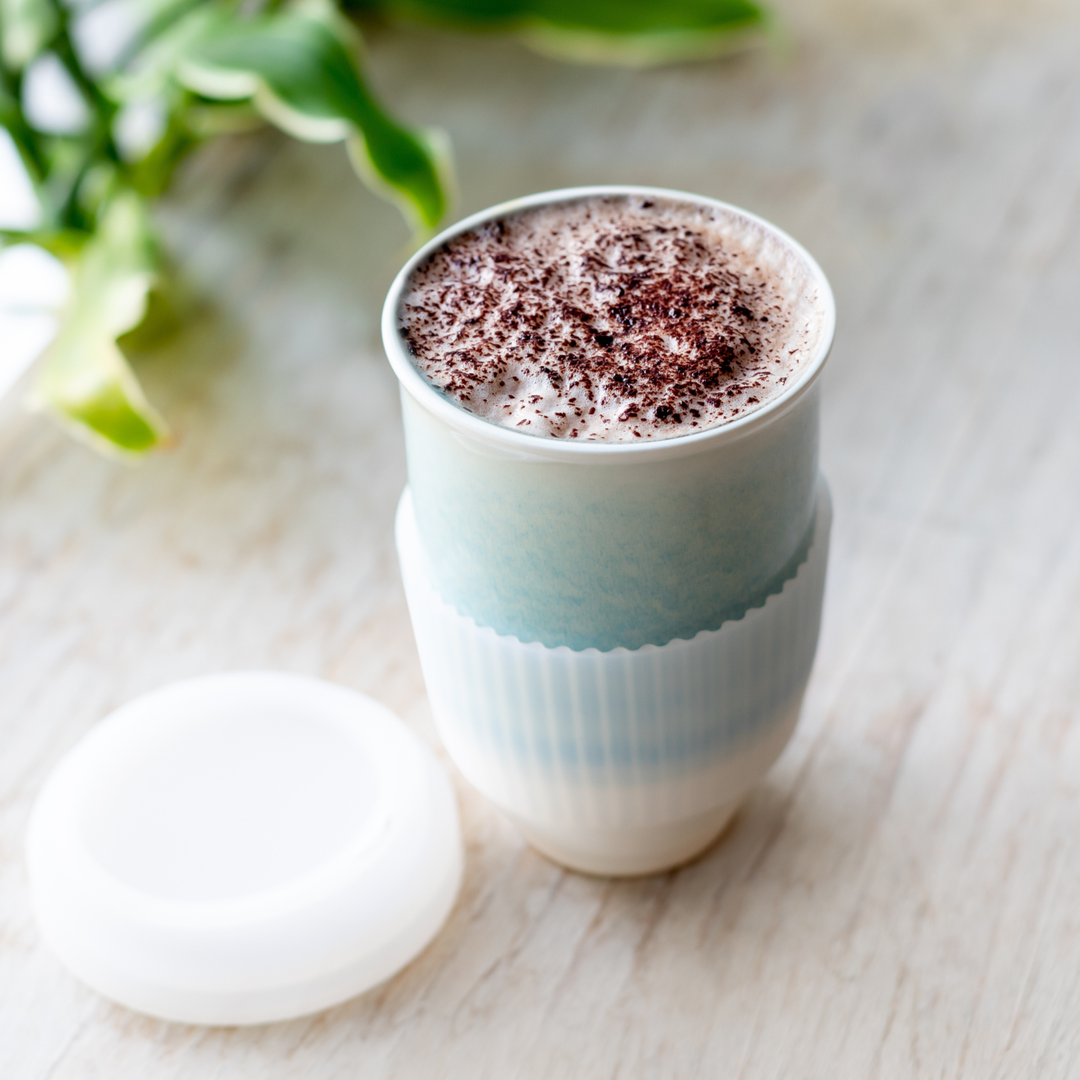 Lagoon Ceramic Coffee Cup – 12oz with Lid &amp; Sleeve NV97