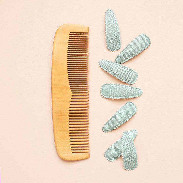 Winifred Organic Orange Dot Fabric Hair Clips FC93