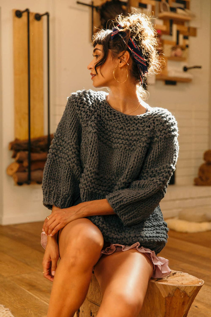 Chunky Knit Oversized Sweater Top LR234