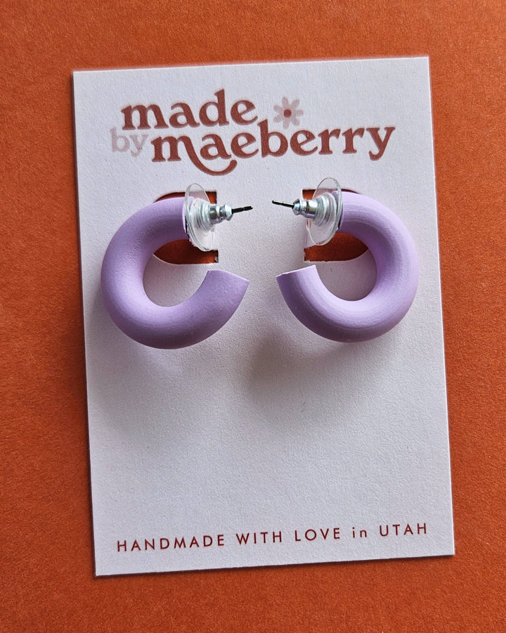 Polymer Clay Chunky Mini Hoop by Made by Maeberry 1" Hoop