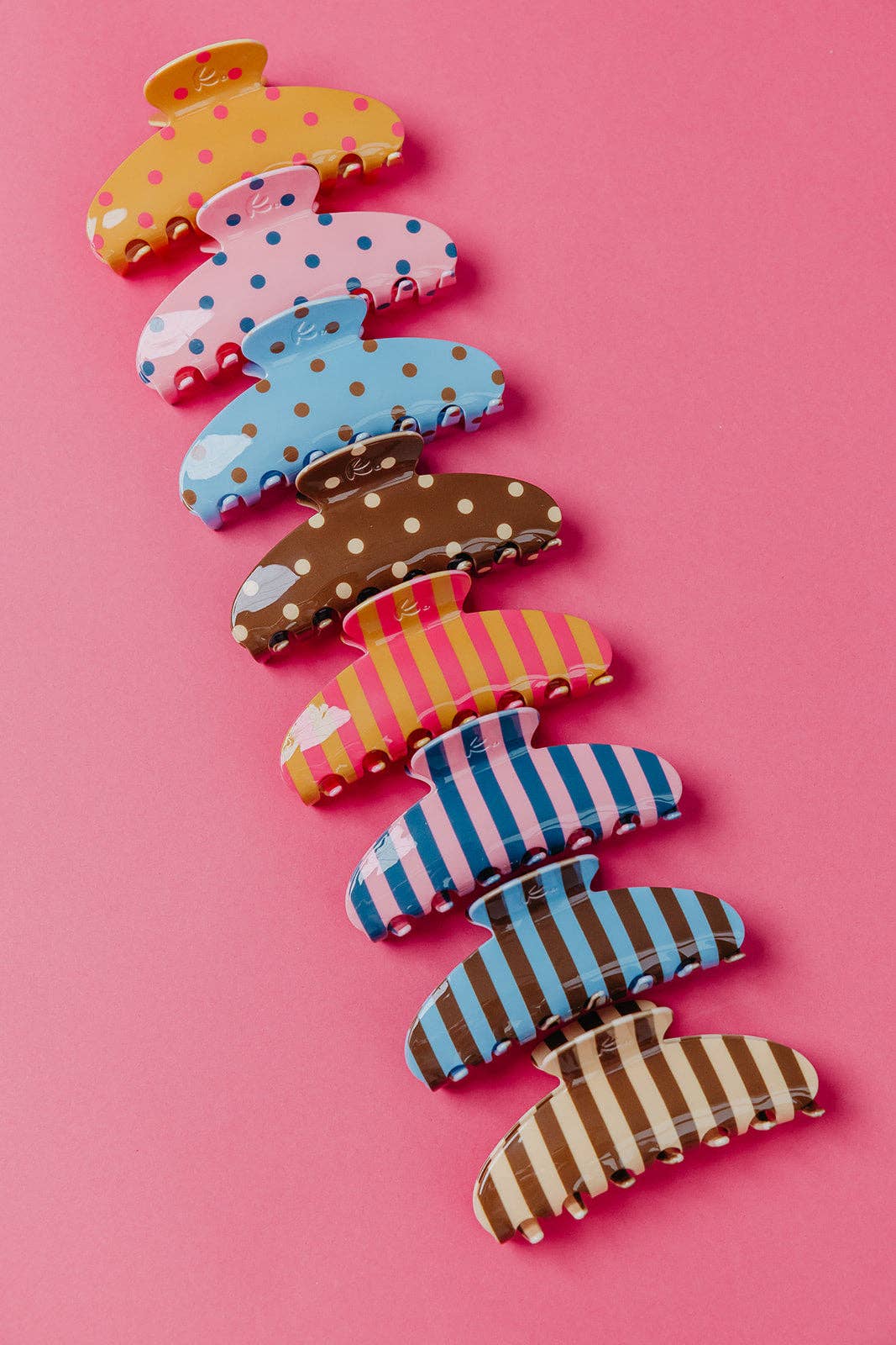 POLKA DOT &amp; STRIPED OVERSIZED CLAWS KX22