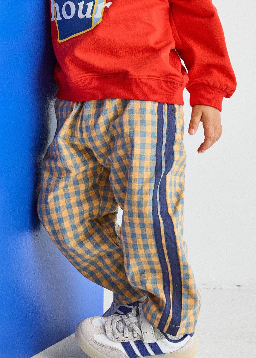 Gingham Stripe Pant - Blue &amp; Orange